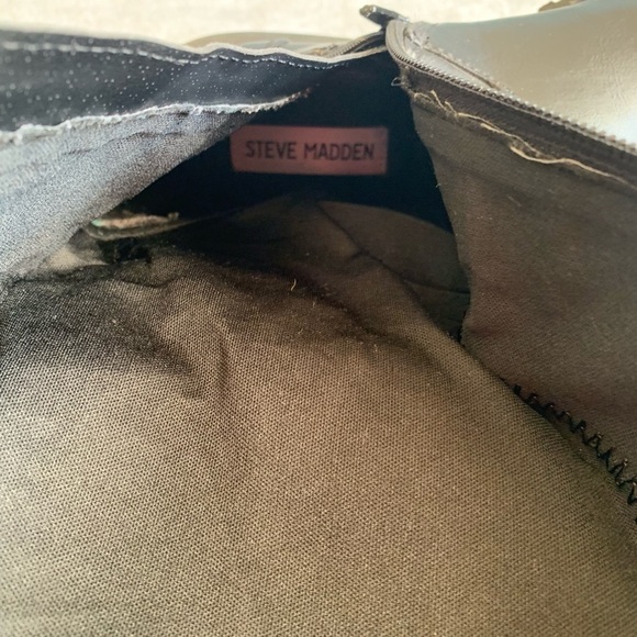 Steve Madden Gold Buckle Knee High Black Boots - Picture 7 of 7